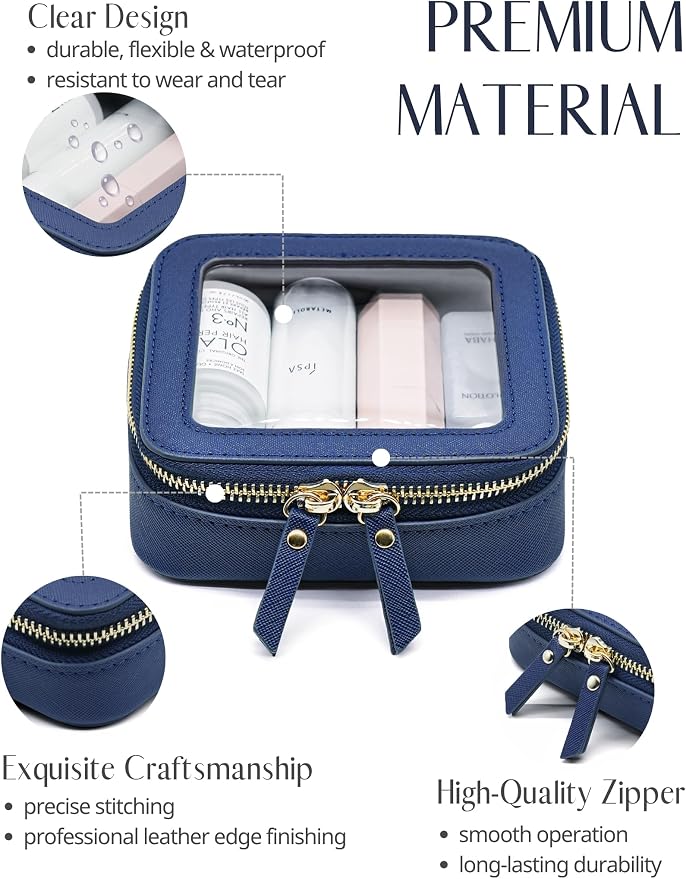 Popvibe Clear Makeup Bag Travel Cosmetic Case Transparent Toiletry Bag - Image 2