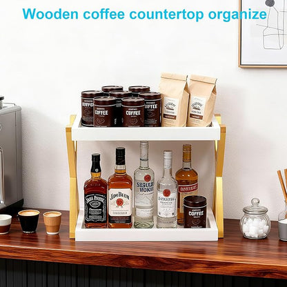 Bathroom Counter Organizer, Wooden Sink Shelf - Image 5
