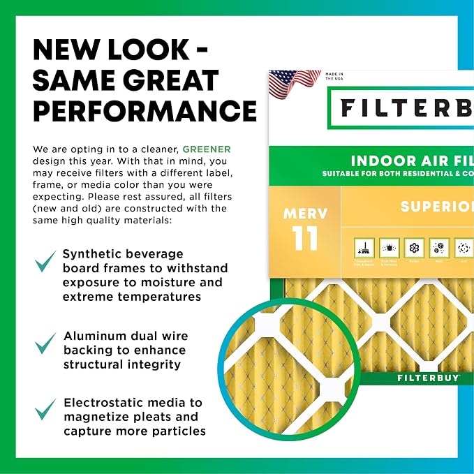 Filterbuy 20x25x5 Air Filter MERV 11 Superior Pet & Allergy Defense, Pleated - Image 3
