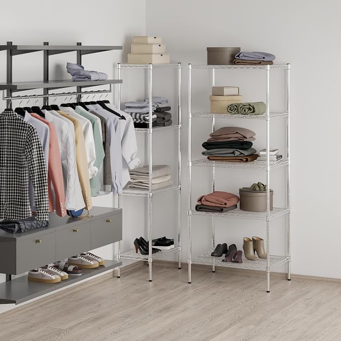 21" Deep x 30" Wide x 74" Height Wire Shelving Kit | 5-Tier | NSF Commercial - Image 7