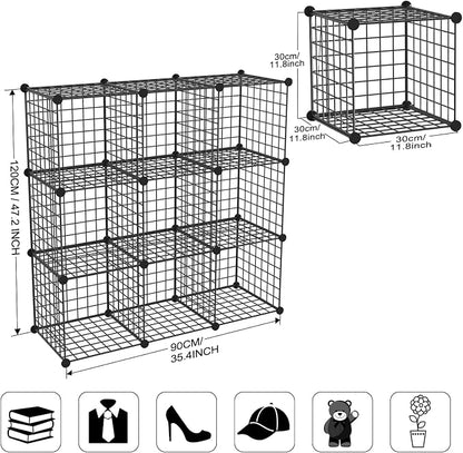TUMUCUTE Wire Cube Storage Organizer, Metal Storage Shelves Bookshelf, - Image 3