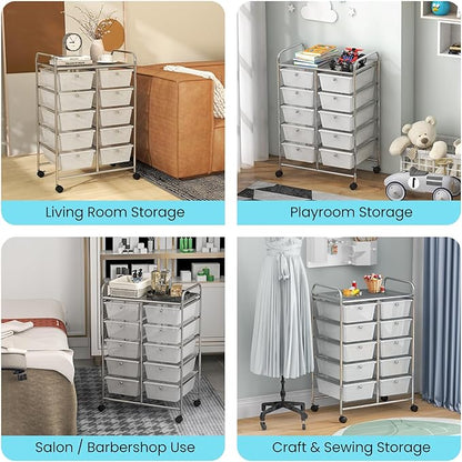 Giantex 10 Drawers Rolling Cart, Classroom Organizers, Storage Cart - Image 8