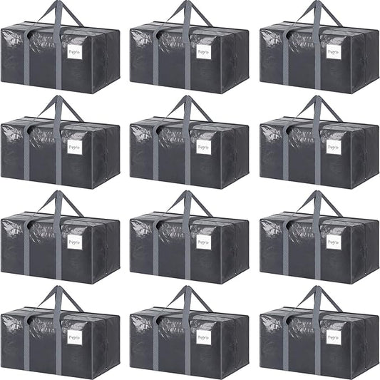 12 Pack Extra Heavy Duty Large Moving Bags by Fygrip