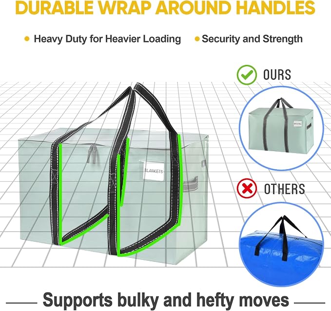 VENO 6 Pack Moving Bags and Large Christmas Storage Bins - Image 5