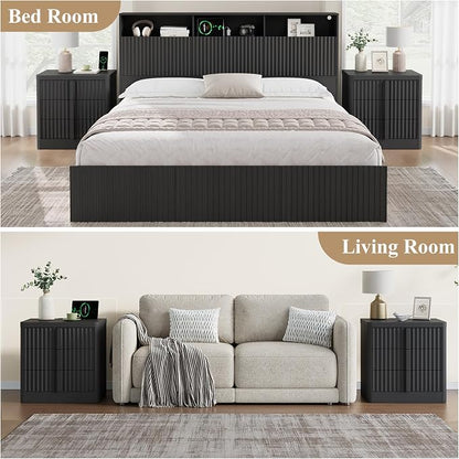 Fluted Nightstand Set of 2 - Image 4