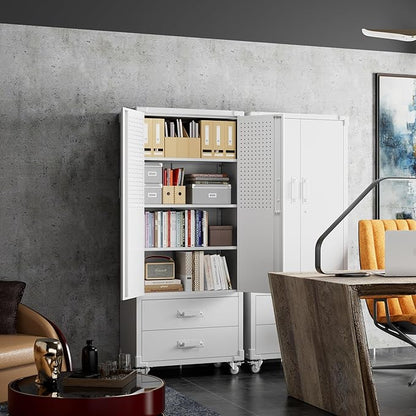 Aobabo 2 Large Drawer Metal Storage Cabinet - Image 9