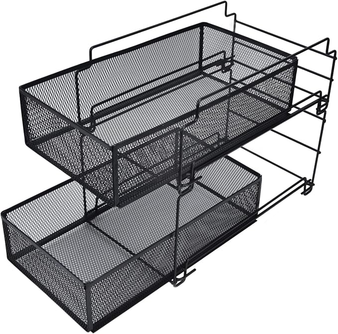 Cupboard Organiser, 2 Tier Under Sink Storage Organiser, Kitchen Storage Drawer - Image 8