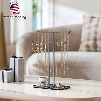 pickpiff Necklace Holder Jewelry Organizer Stand – 2‑Tier T‑Bar Jewelry Display - Image 7