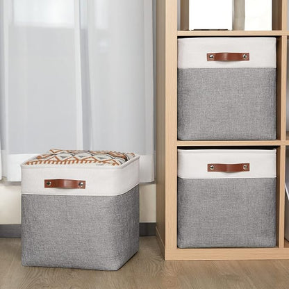 HNZIGE Foldable Storage Cubes Baskets Set Fabric Bins - Image 7
