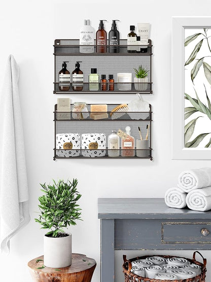 CAXXA 2 PK 2 Tier Mesh Kitchen Counter-top or Wall Mount Spice Rack Jars - Image 6