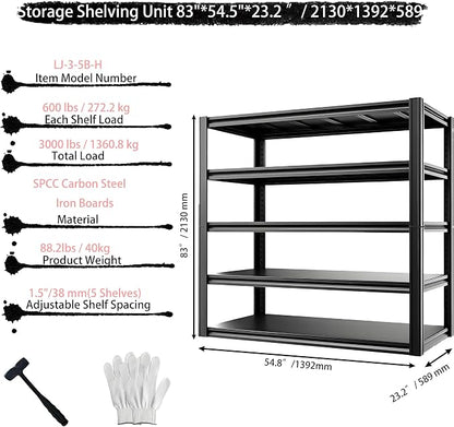 Storage Shelving Unit Heavy Duty Garage Shelves Metal Organizer Utility Rack - Image 2