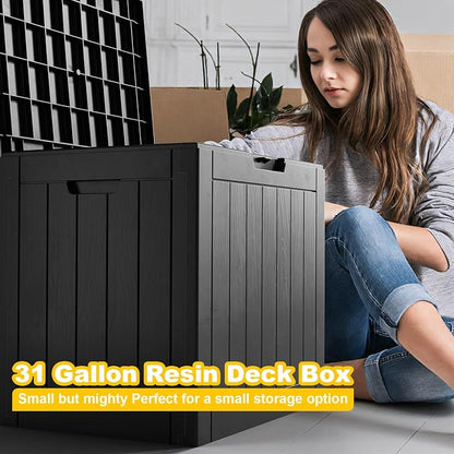 30 Gallon Deck Box, Resin Outdoor Storage Box - Image 2