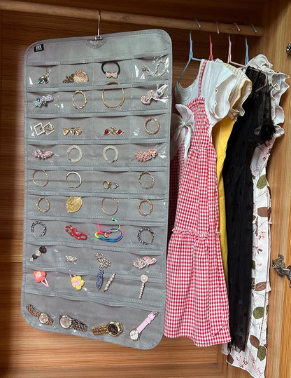 BB Brotrade Hanging Jewelry Organizer, Accessories Organizer, 80 Pocket - Image 5