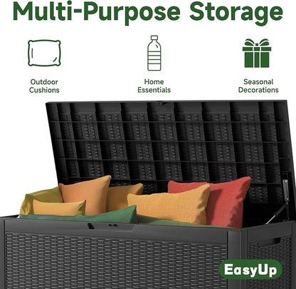 EasyUp 120 Gallon Outdoor Storage Box Waterproof, UV Resistant Resin Deck Box - Image 7