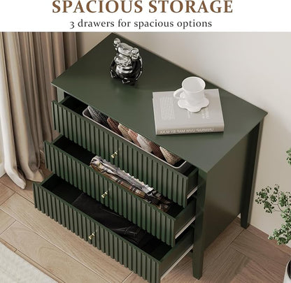 RoyalCraft Large 3 Drawer Dresser Set of 2, Fluted Chest of Drawers - Image 4