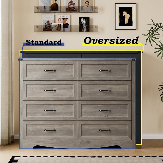 8-Drawer Dresser for Bedroom, Modern Wooden Chest of Drawers - Image 4