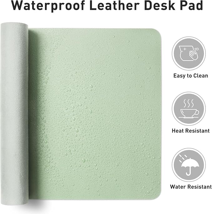 Aothia Faux Leather Desk Mat – Large Mouse Pad, Non-Slip PU Leather Blotter - Image 7