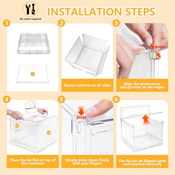 File Organizer Box with Lid, Hanging Filing Folder Organizer - Image 5
