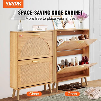 VEVOR Shoe Cabinet with 2 Flip Drawers, Shoe Storage Cabinet - Image 4