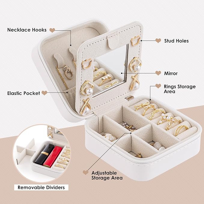 Birthday Gifts For Women with Initial Jewelry Box, Travel Case for Ladies - Image 2