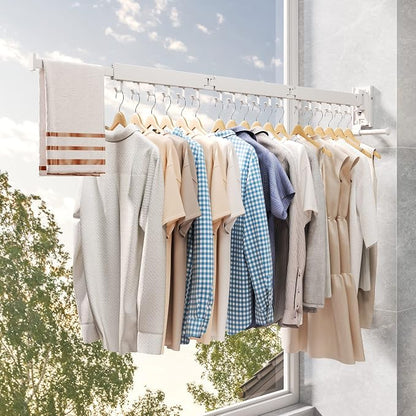 Drying Rack, Wall Mounted Clothes Rack, 220lbs Capacity - Image 4
