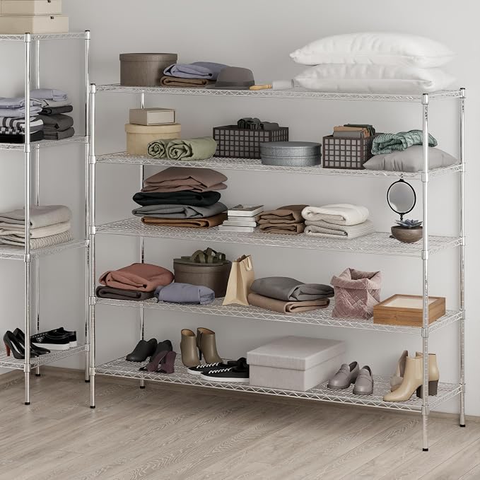 21" Deep x 72" Wide x 64" Height Wire Shelving Kit | 5-Tier | NSF Commercial - Image 7