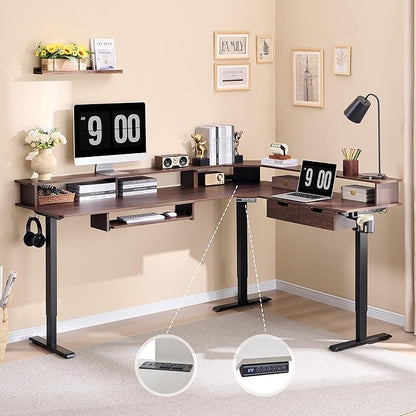 RedLemon 75X60 Inches L Shaped Electric Standing Desk, Height Adjustable Corner - Image 7