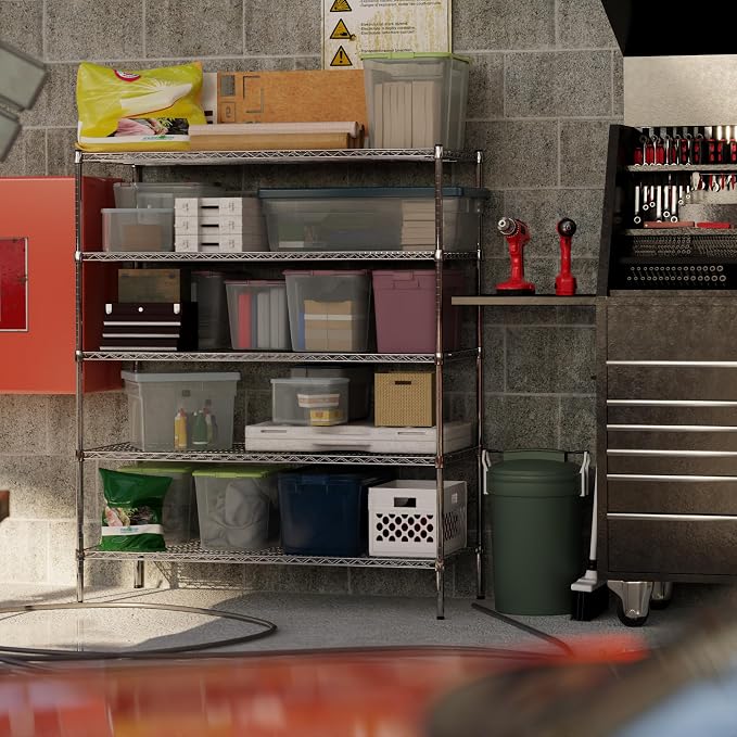24" Deep x 54" Wide x 64" Height Wire Shelving Kit | 5-Tier | NSF Commercial - Image 8