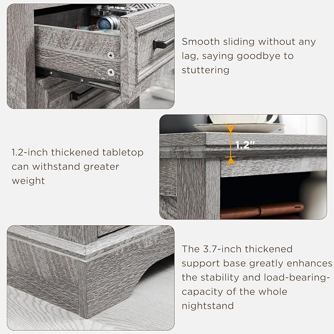ACCOHOHO 18" Farmhouse Nightstand - Image 4