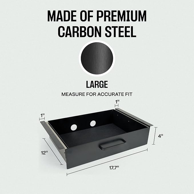 Storage Drawer - Carbon Steel Underdesk Drawer Slide Out, 17.7 x 12 x 4 in - Image 2