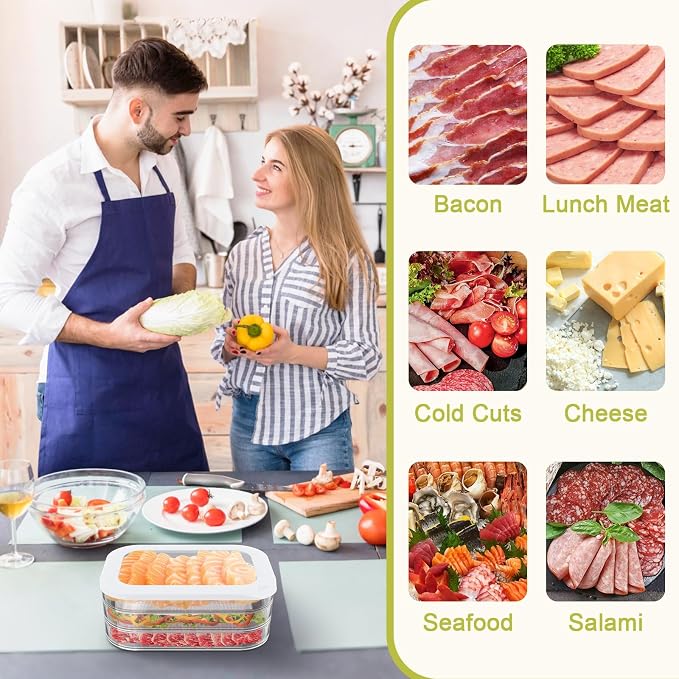 3 Pcs Deli Meat Container for Fridge, Stackable Bacon Lunch Meat Container for - Image 2