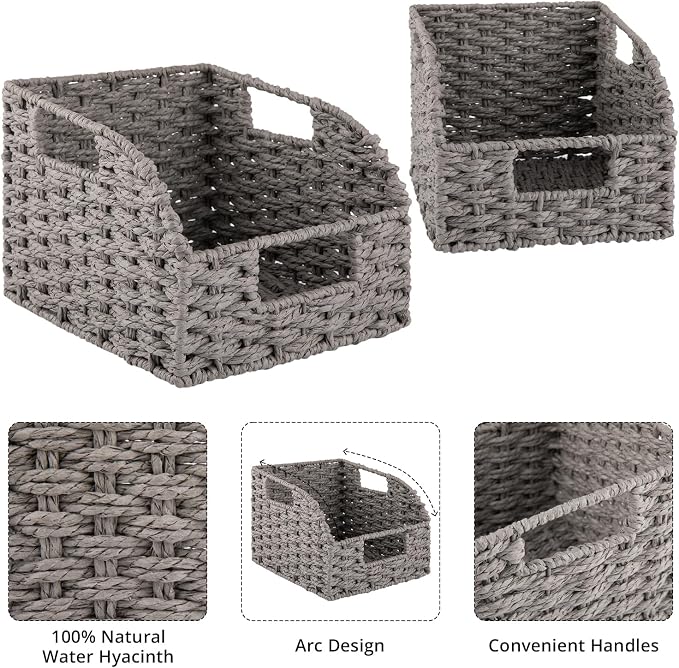 OIAHOMY Pantry Baskets for Organizing, Paper Rope Baskets - Image 6