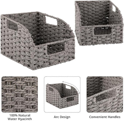 OIAHOMY Pantry Baskets for Organizing, Paper Rope Baskets - Image 6