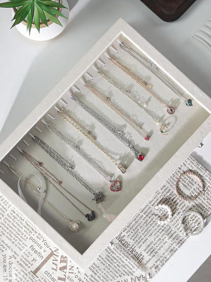 Coward 20 Hooks Necklace Organizer Jewelry Box, Dustproof Necklace Display - Image 5