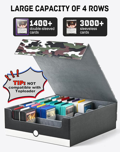ZLCA Card Storage Box for MTG PTCG, Commander Deck Box Holds 3200+, Deck - Image 6