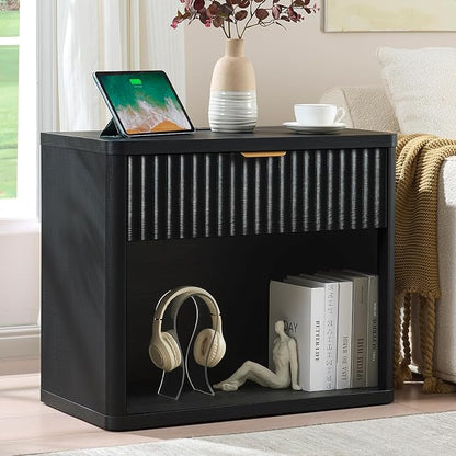 LEYAOYAO 31" Wide Fluted Nightstand by LEYAOYAO-Findtheshiningpointofyourideallife%EF%BC%81