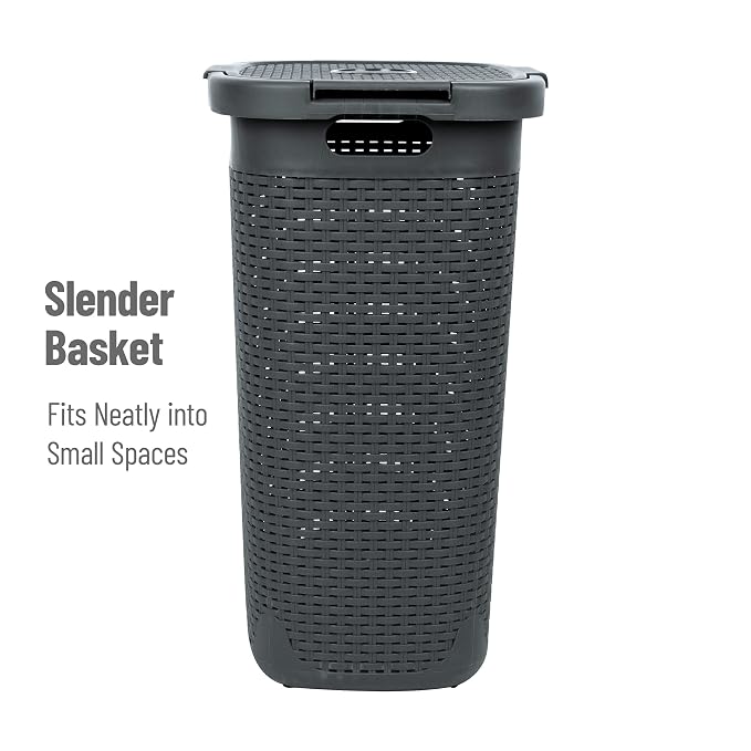 Mind Reader Slim Laundry Hamper - Image 6