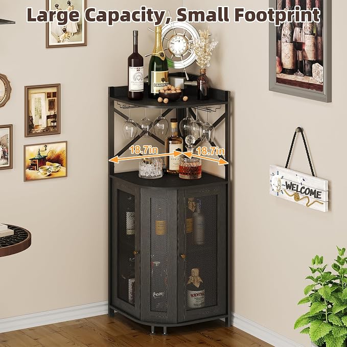 JKsmart Corner Bar Cabinet - Image 3