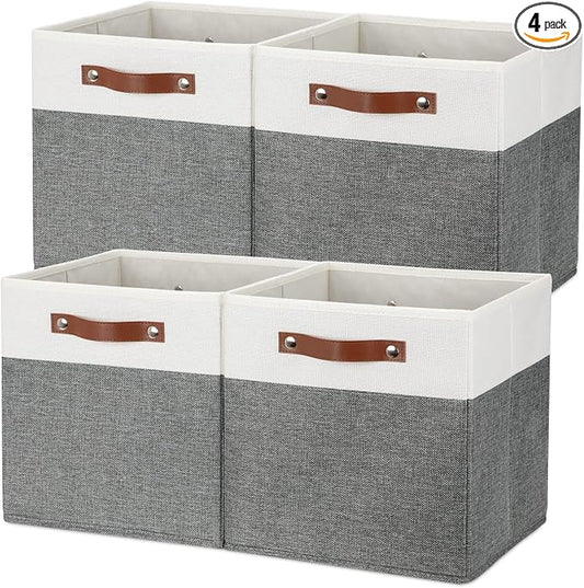 Temary Storage Cubes 12ﾗ12 Fabric Cube Storage Bins Foldable Storage Baskets by TEMARY