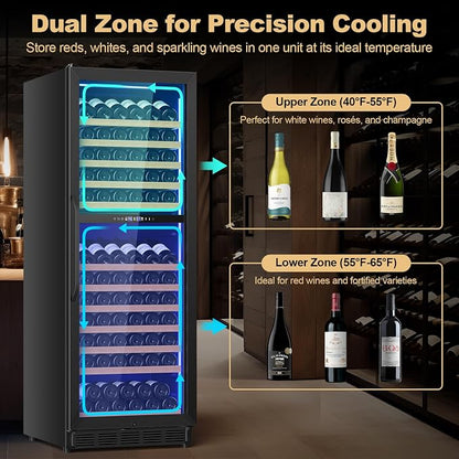 24 Inch Dual Zone Wine Cooler Refrigerator, Large Capacity - Image 2