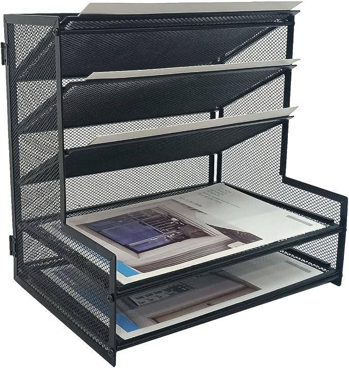 SETTFRFE Office Supplies Desk Organizer, Metal Desktop File Holder Organizer by SETTFRFE