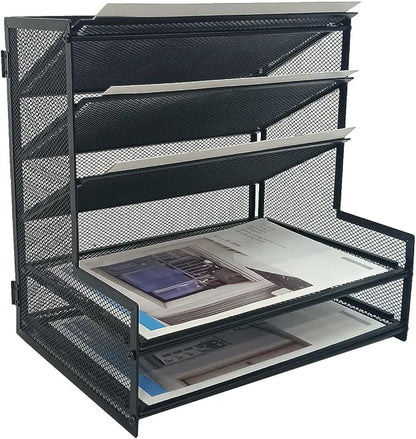 SETTFRFE Office Supplies Desk Organizer, Metal Desktop File Holder Organizer by SETTFRFE