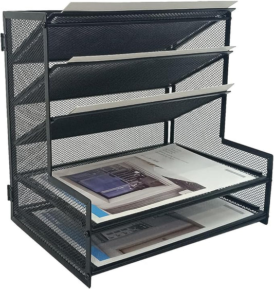 SETTFRFE Office Supplies Desk Organizer, Metal Desktop File Holder Organizer by SETTFRFE