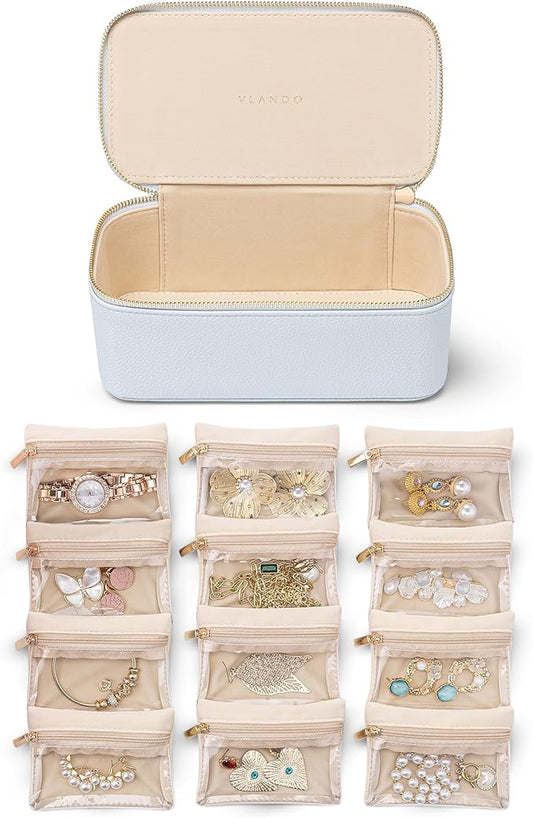 Vlando Travel Jewelry Case Organizer, Small Jewelry Box by VLANDO