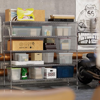 21" Deep x 72" Wide x 64" Height Wire Shelving Kit | 5-Tier | NSF Commercial - Image 5