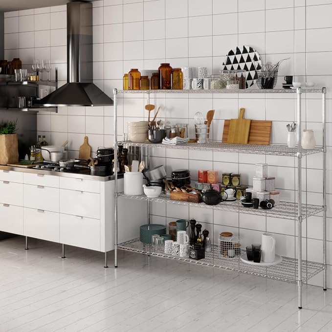 21" Deep x 72" Wide x 64" Height Wire Shelving Kit | 4-Tier | NSF Commercial - Image 6