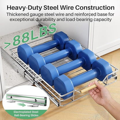 Pull out Cabinet Organizer, Heavy Duty Smooth Sliding Under Cabinet Shelves - Image 5