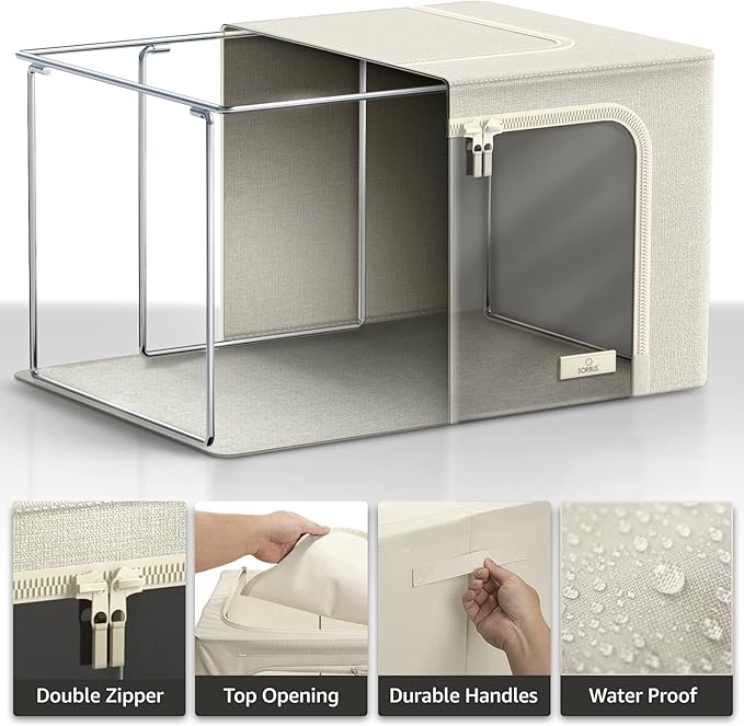 Sorbus Storage Bins with Metal Frame - Image 4