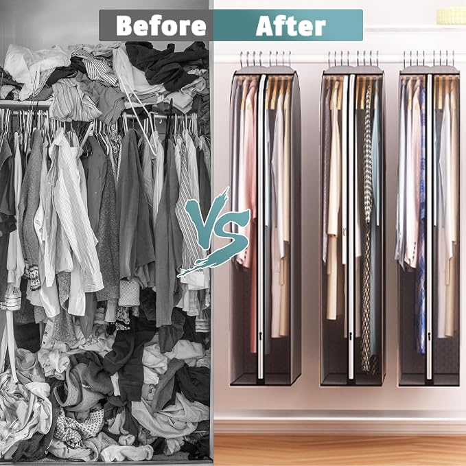 10" Gusseted Garment Bags for Hanging Clothes 40" Suit Bags for Open Closet - Image 8