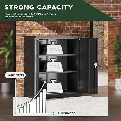 Greenvelly Metal Storage Cabinet, Lockable Storage Cabinets - Image 7